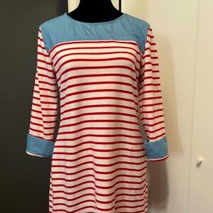 striped red and white dress